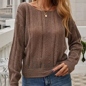 Brown Bare Back Sweater.